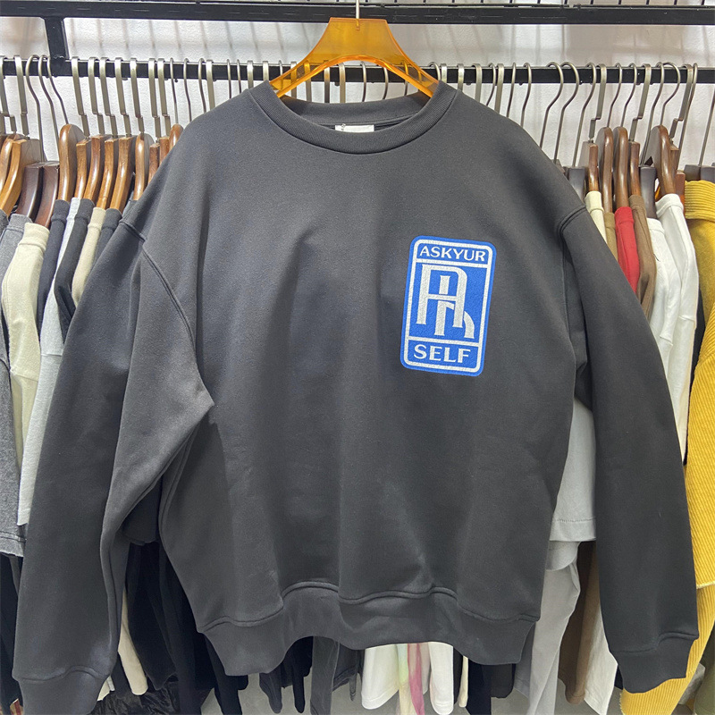 

Real Pics Print Sweatshirts Men' Hoodies & Sweatshirts Women Washed Letter Pullover