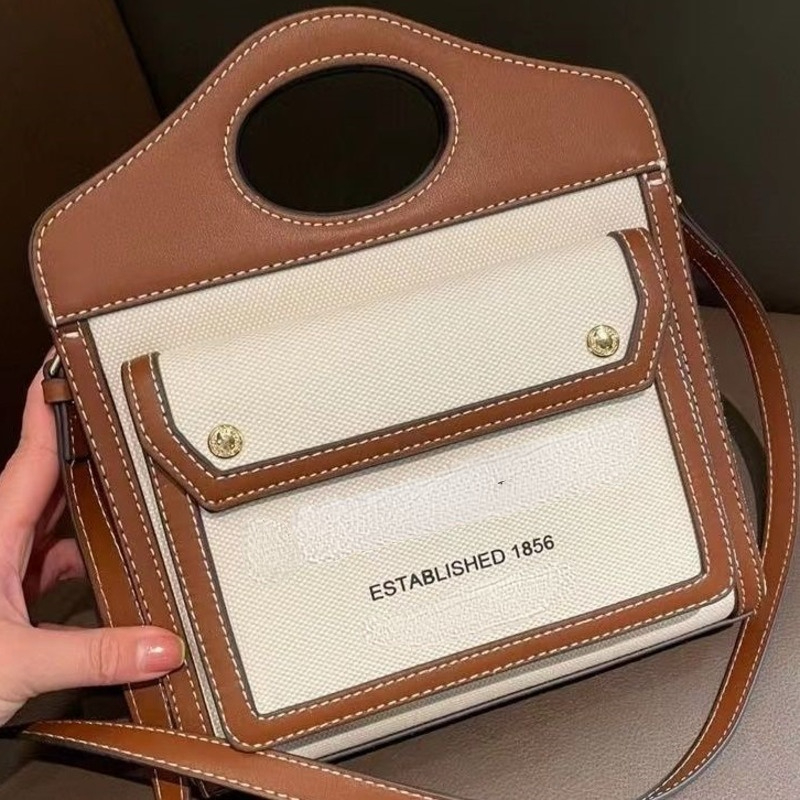 

Top Quality Designer Bags Luxury Brands BBY Canvas with Leather handbag Classic TB Crossbody Shoulder Bag Square Mini Totebag Hot selling women Messenger Bags, Coffee