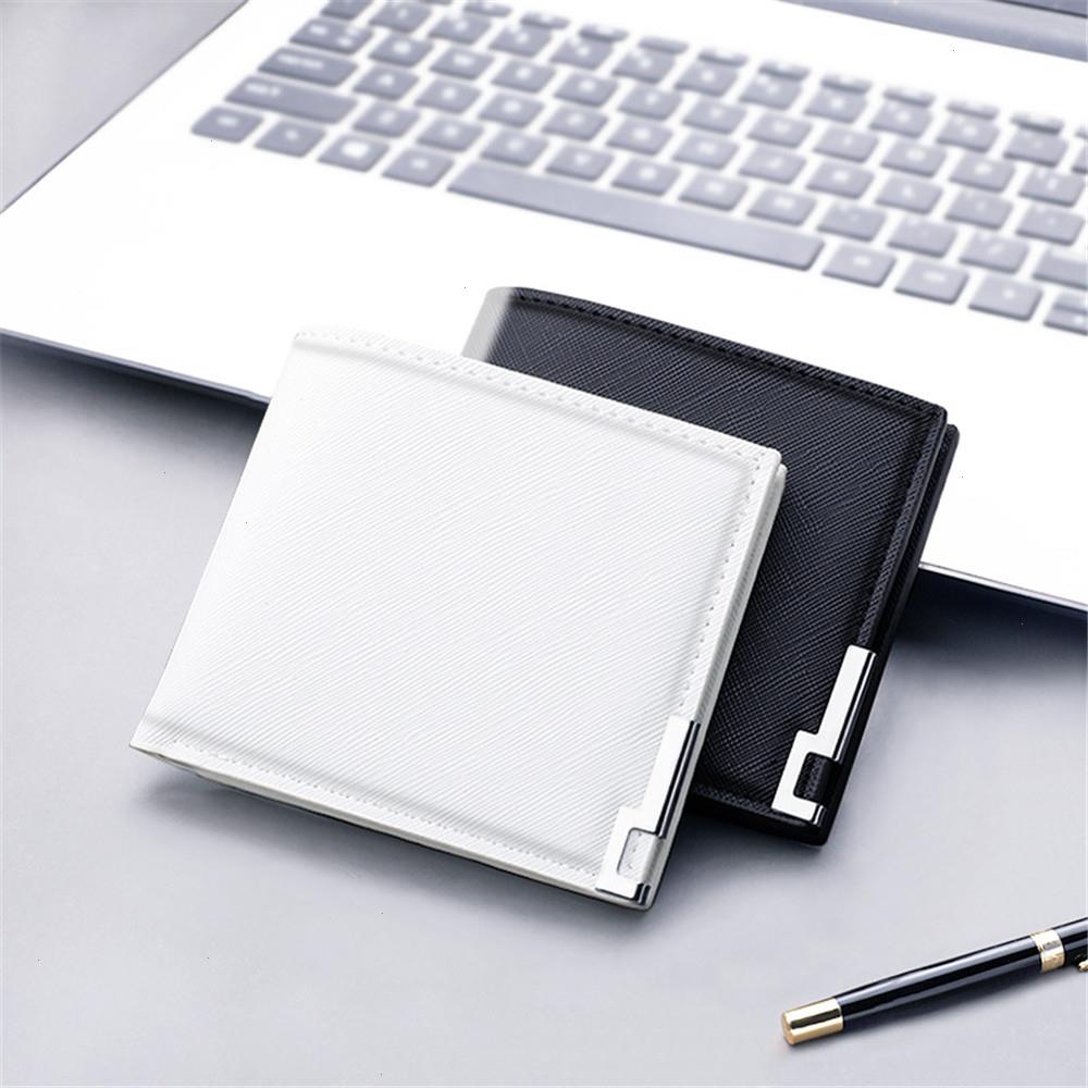 

Men Soft Pu Leather Bag Black White Solid Color Simple Short Ultra-thin Small Wallets Multi-card Slots Card Holder Coin Purse, Color5