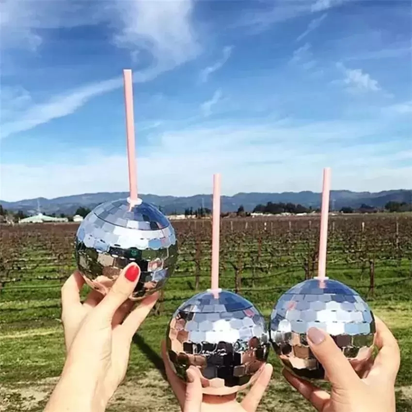 

Disco Flash Ball Cocktail Cup Nightclub Bar Party Flashlight Straw Wine Glass Drinking Syrup Tea Bottle, Multi-color