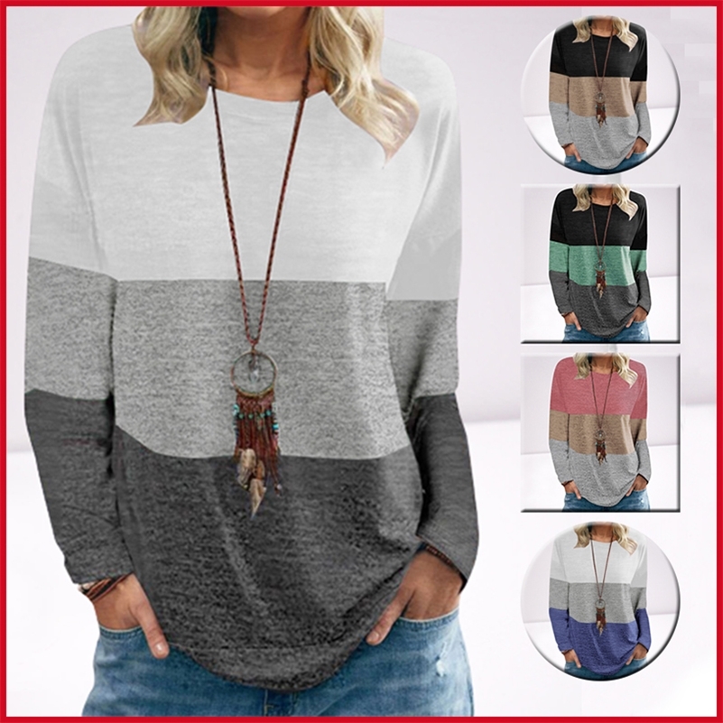 

Female Clothing Harajuku Patchwork Oversized T-shirt Vintage Loose Casual Tops Women O Neck Aesthetic Long Sleeve T-shirts 220321