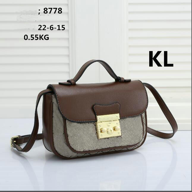 

Handbag Luxury Designers Bags Shoulder Flap Crossbody Chain Bag Wallets Totes Double Letters Tiger Head Beads Chains Hasp Square Purse 8778#, Brown