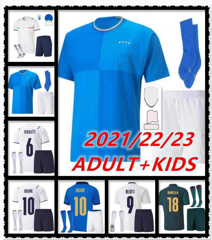 

adult kids kit 2022 2023 italia BELOTTI soccer jerseys 22 23 PELLEGRINI VERRATTI JORGINHO maillots foot IMMOBILE BERARDI CHIESA BARELLA Football shirts ItalyS, 21/22