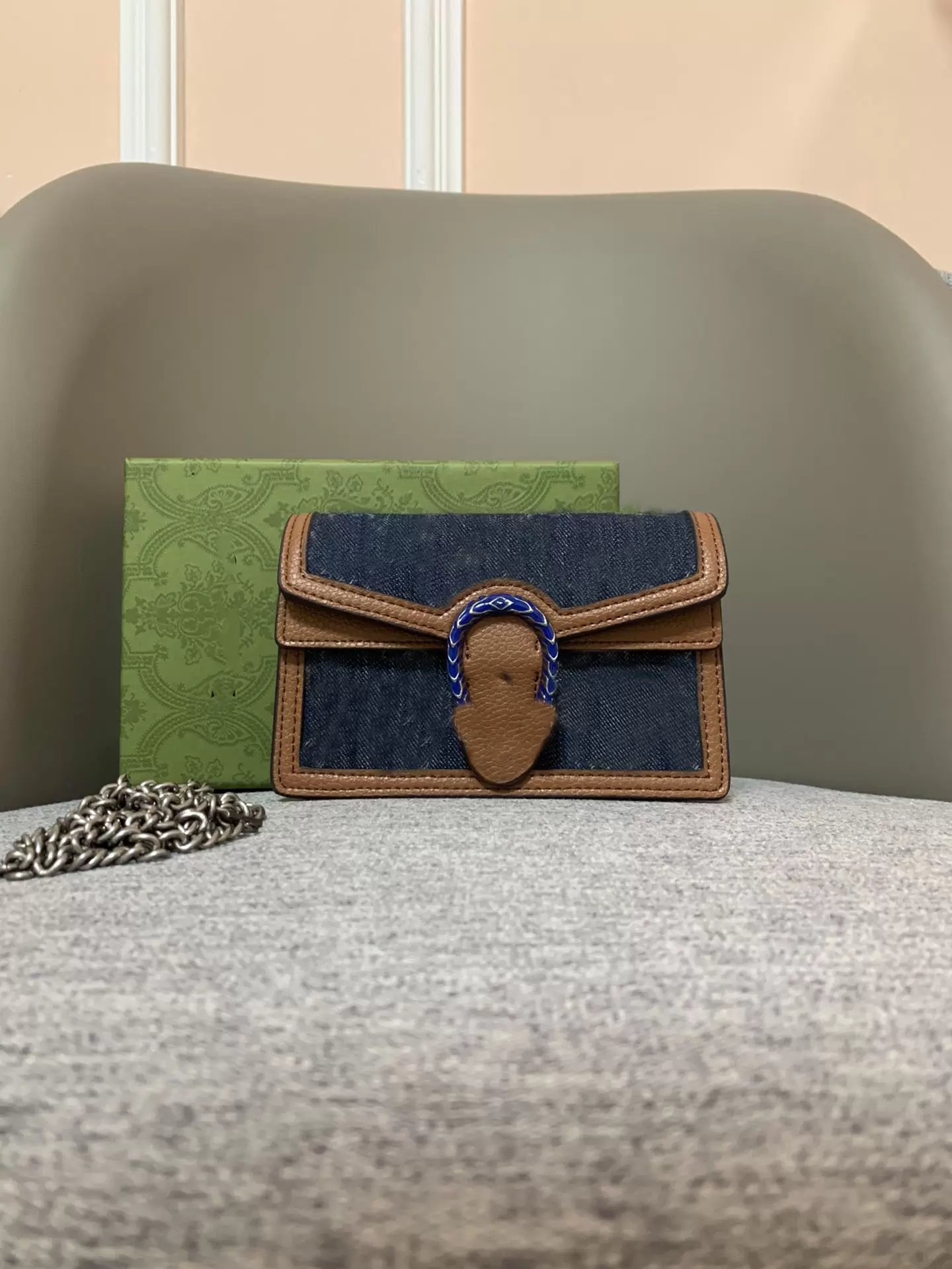 

Washed tannin chain messenger bag high quality designer retro multifunctional gift, Vip