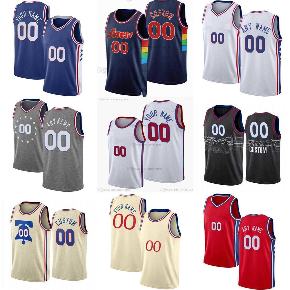 

75th Custom Basketball Jerseys MEN Womns Youth 30 Furkan Korkmaz 0 Tyrese Maxey 20 Georges Niang 44 Paul Reed Philadelphia''76ers''Jersey, Color