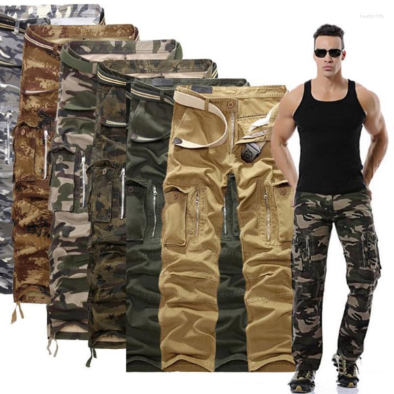 

Men's Pants Men's Cargo Cotton Green Khaki Tactical Jogger Straight Trousers Multi Pockets Military Combat Male Army PantsMen's Heat22, Photo color