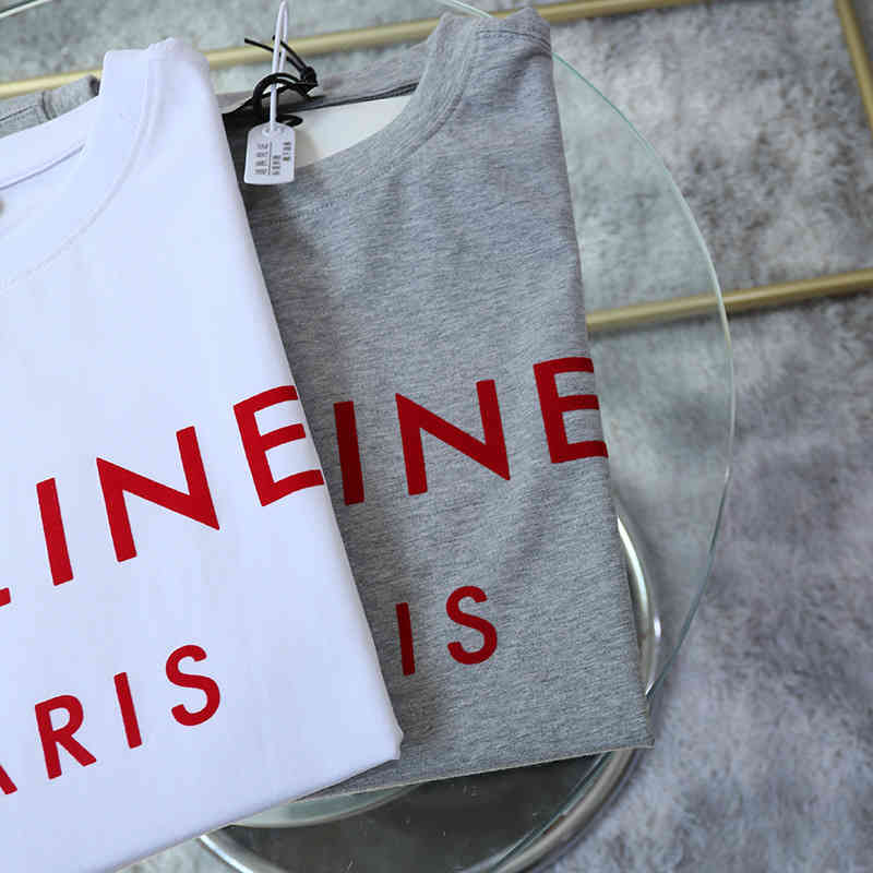 Été nouvelle marque de mode CE lettre flocage impression hommes et femmes amoureux lâche décontracté simple à manches courtes T-shirt