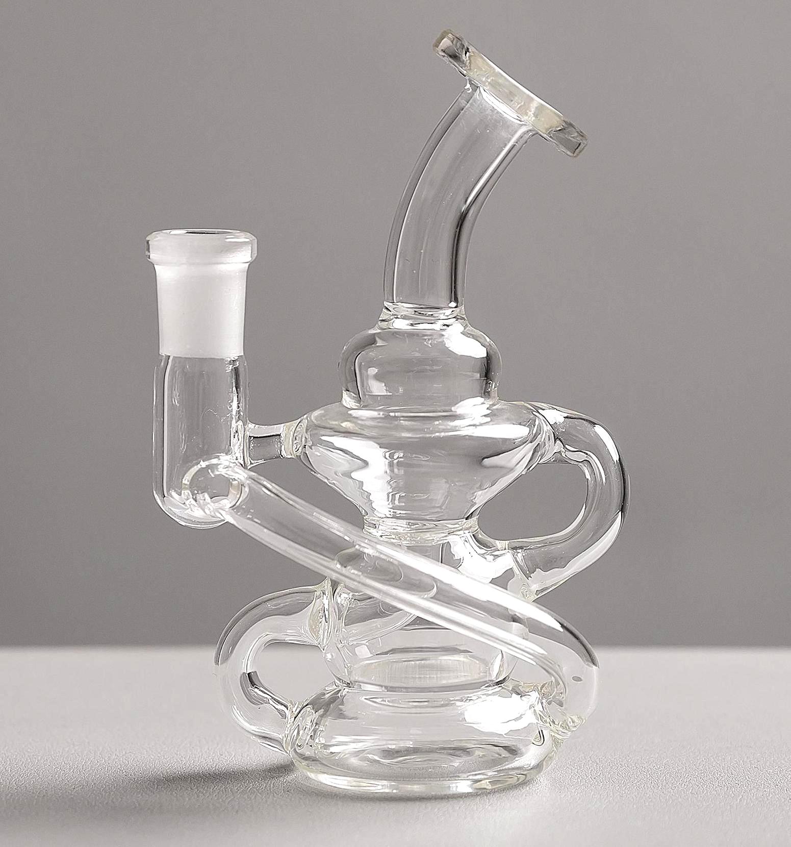 glass bongs bong Hookahs Smoking Accessories pipe bubbler ash catcher This double backwater mini water pipe can be customized-image-765657904