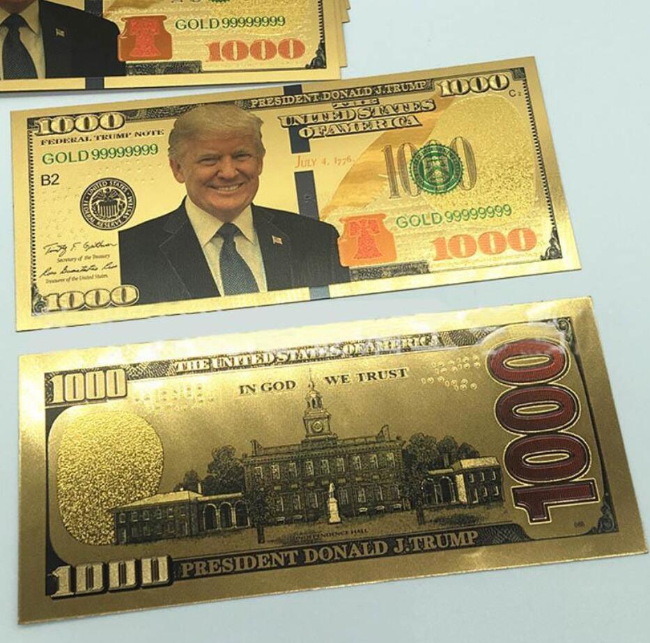 

Trump Dollar USA President Banknote Plastic Gold Foil Pleated Bills American General Election Souvenir Fake Money Coupon C0712x32 FY5368