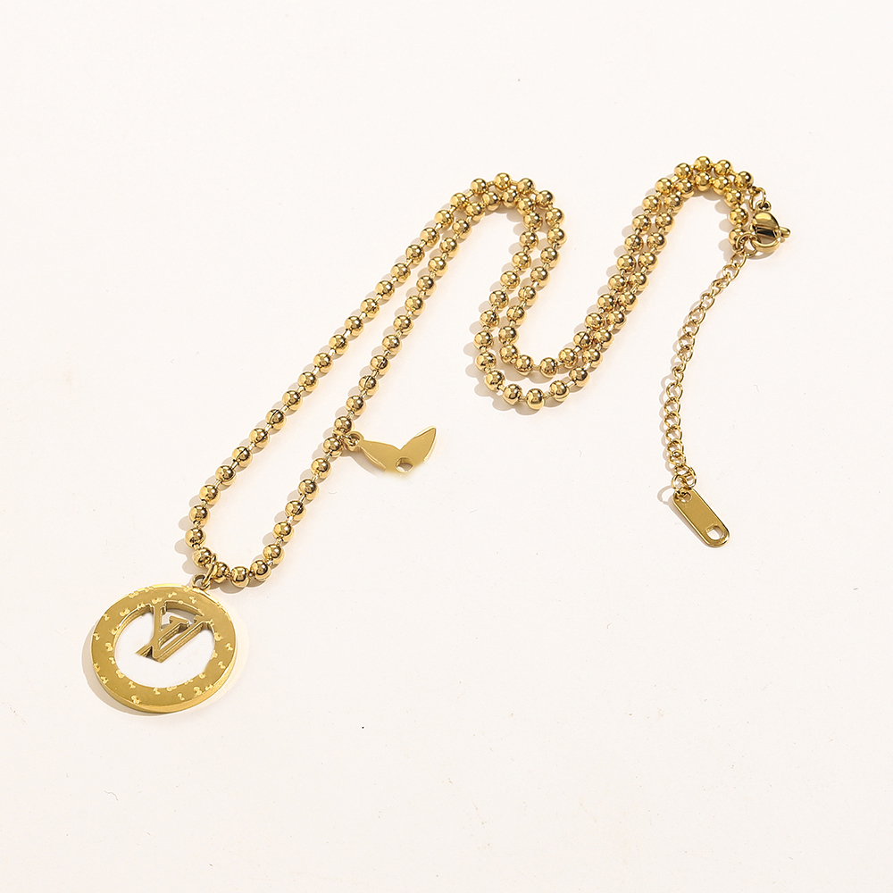 

Luxury Design Necklace Choker Chain 18K Gold Plated Stainless Steel Necklaces Pendant Statement Fashion Womens Wedding Jewelry Accessories ZG1293