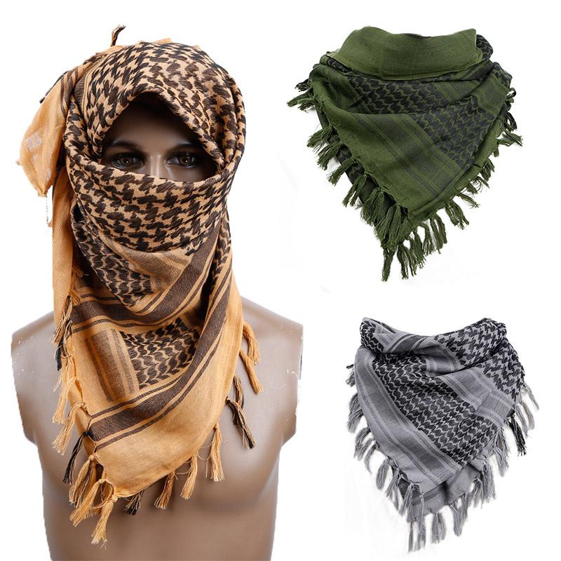 

Bandanas 110*110 Arab Keffiyeh Shemagh Scarf Desert Square Scarves With Tassel For Hunting Outdoor Military Hiking Army Men Women