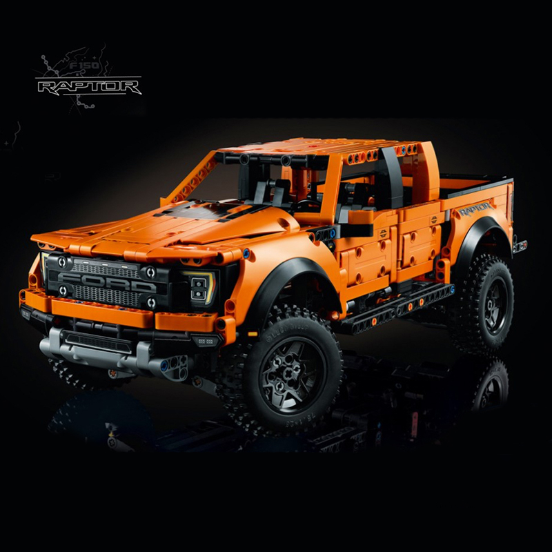 

A55355 High-tech Series F-150 Orange Pickup Truck Vehicle Model 1379PCS Building Blocks Brick Toys Kids Birthday Gift Set 42126