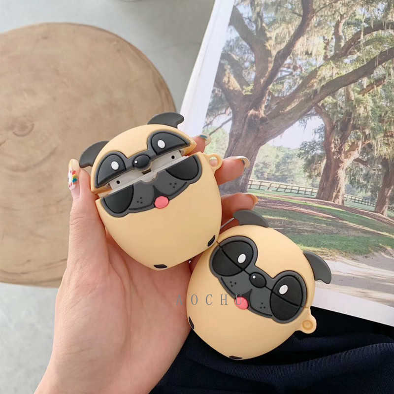 3D Silicone Earphone Case For Airpods 2 1 Case Cute Cat Dog Crocodile Cartoon Headphones Cover For Apple airpods Case