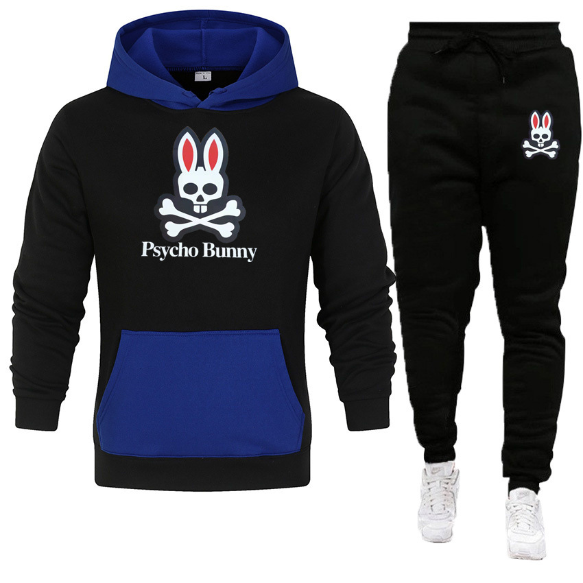 Survêtements de mode pour hommes de luxe Sweatshirts Costume Automne Hiver Jogger Slim Fit Respirant Psycho Bunny Imprimer Ras du Cou Accessoire