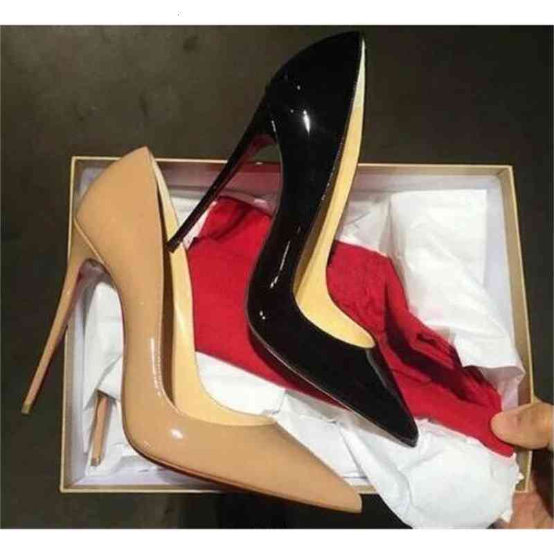 Chaussures habillées gratuites Livraison de haute qualité à la mode et luxueuse talons de la dame de la dame rouge Patent en cuir de mariage chau