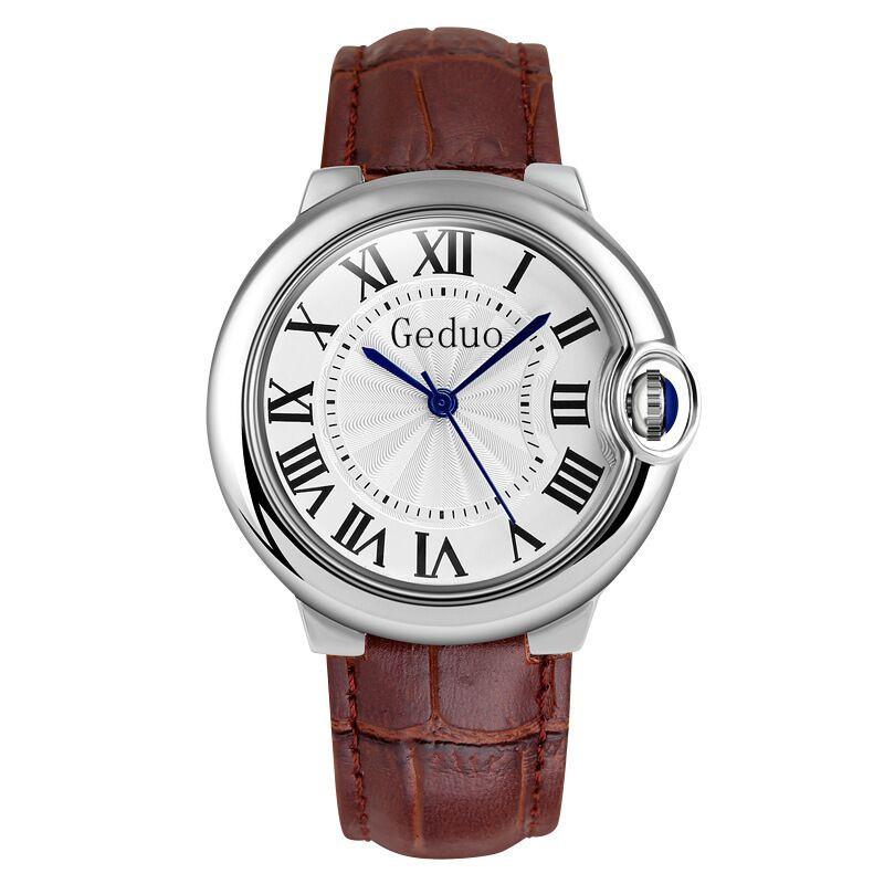 

Wristwatches Fashion Business Men's Watch Luxury White Balloon Sapphire Casual Leather Simple Couple Quartz Watches Women Gift Wristwatc, Women-black