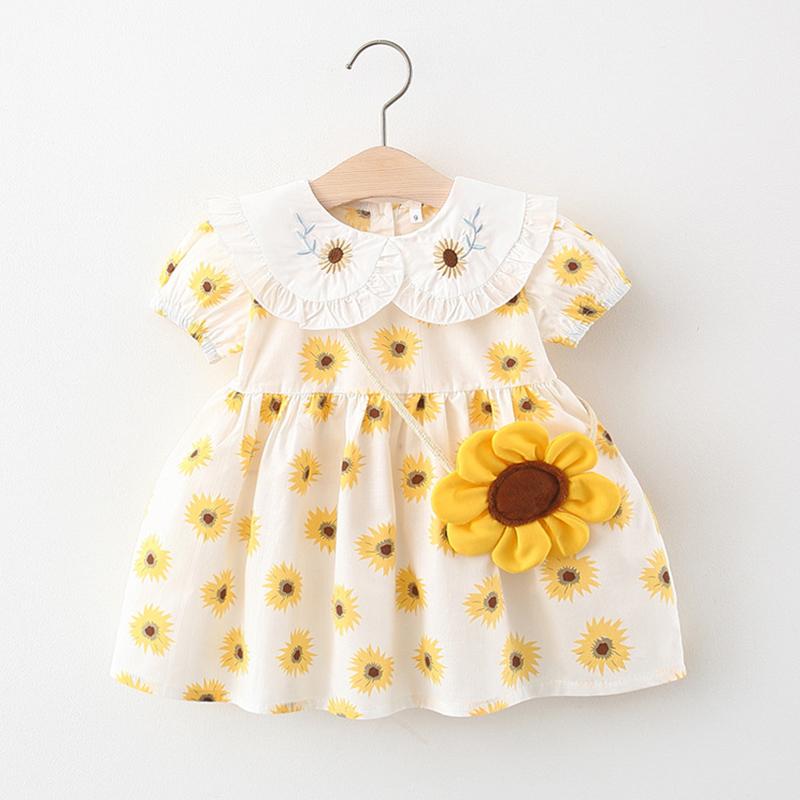 

Girl's Dresses Born Kids Baby Girls Toddler Chrysanthemum For Summer Dress Short Sleeve Princess DressGirl's, Albb520 yellow