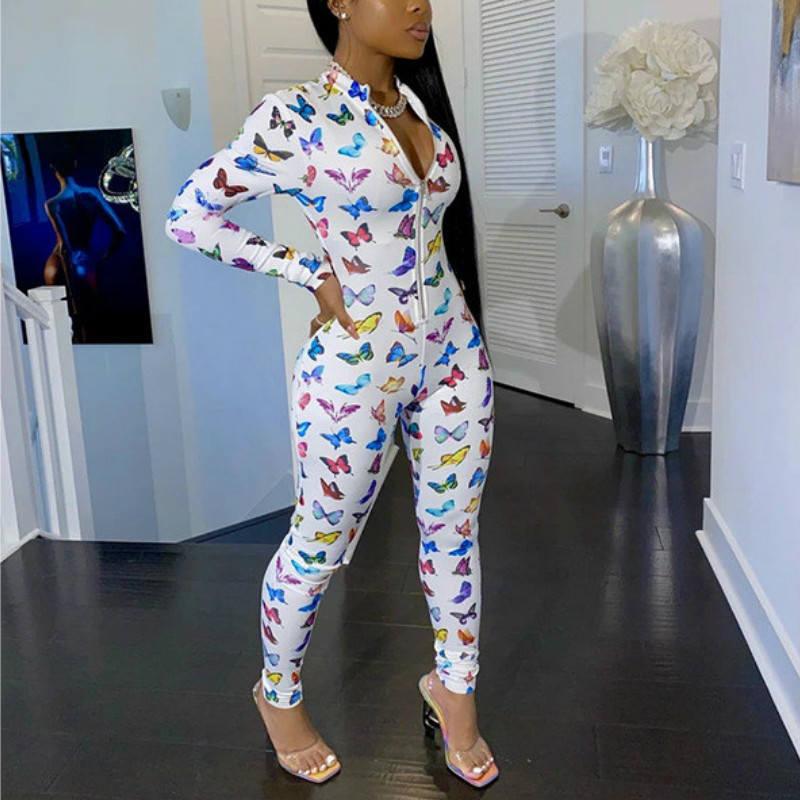 

Women's Jumpsuits & Rompers Fashion Print Casual Womens Long Sleeve Workout Active Wear Bodycon Fitness Sporty JumpsuitsWomen's, A3
