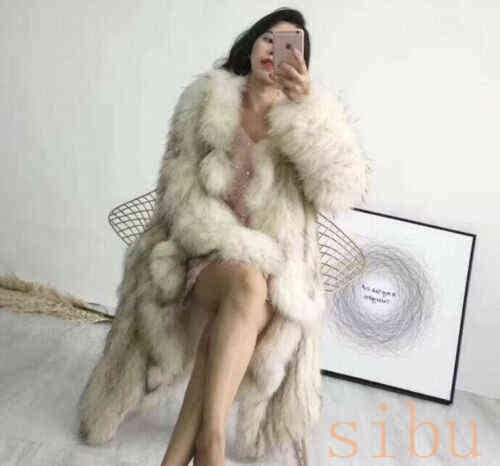 

Luxury Women' Long Lapel Fur Collar Coat Parka Jacket Outwear Winter Xmas B1 T220810, White