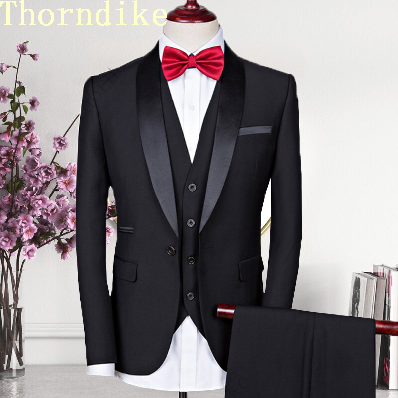 

Men's Suits Blazers Thorndike Men 3 Pieces Black Fit Casual Groomsmen Army Lapel Business Tuxedos for Formal Wedding Blazer Pants Vest 220826, Burgundy