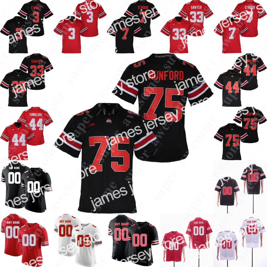 

2022 NCAA Ohio State Buckeyes Jersey Steele Chambers Lejond Cavazos Jakailin Johnson KVaughan Pope Ty Hamilton Noah Ruggles Jesse Mirco Emeka, Red with mesh