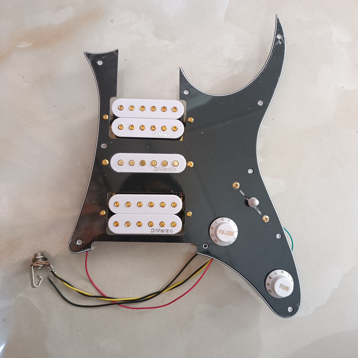 

Loaded Prewired HSH Pickguard Harness White Dimarzio Humbucker Pickups For Guitar