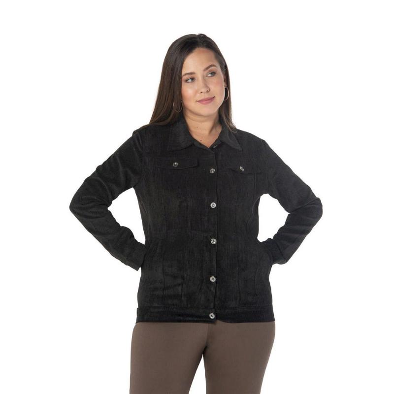 

Women's Plus Size Outerwear & Coats Fierte Women Rg9715 Button Closure Four Pocket Corduroy Sport Autumn Spring Mustard Gray Black Navy Blue