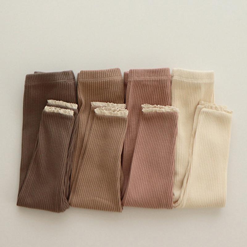 

Leggings & Tights Infant Baby Girl Sweet Lace Pants Spring&Autumn Children's Cotton Ribbed Pure Color Girls PantsLeggings, Er1082 coffee