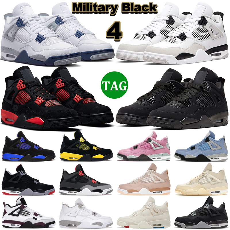 

4 Basketball Shoes Men Women 4s Military Black Cat University Blue Red Thunder Sail White Oreo Midnight Navy Mens Trainers Outdoor Sports Sneakers Size 36-47, 18