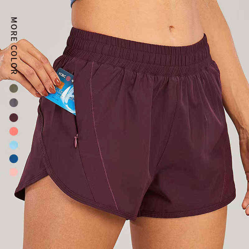 

Lulu Track That Women' Shorts Breathable Mesh Anti-lighting Yoga Outdoor Casual Running Sports Fitness Pants, Lake blue