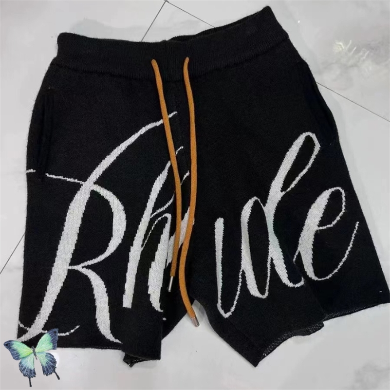 

RHUDE SHORTS JACQUARD DRAWSTRING Heavy Fabric Like Denim Short Pants 220727, 12
