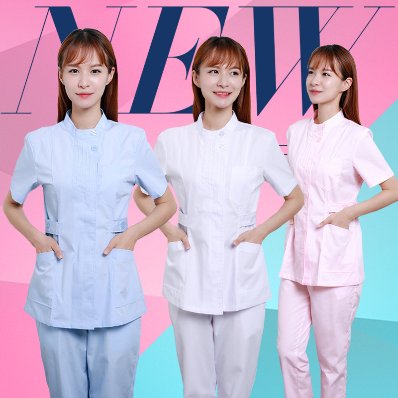 

YL020 Women' Two Piece Pants official uniform girl guides workwear softest fabric Nurse Hospital Staff for Medical White Lab Coat Doctor Outfit Clothing pharmacy, Blue