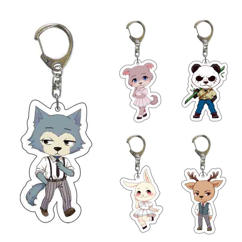 

Keychains Cute Animal Anime BEASTARS Key Chain Spring Haru Cosplay Props Two-sided Acrylic Figures Keychain Bag Pendant Accessories