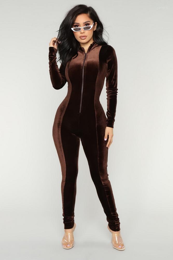 

Women' Jumpsuits & Rompers Sexy Women Long Sleeve Autumn Velvet Bodycon Jumpsuit Elegant Female RompersWomen' Women'sWomen, Da21341