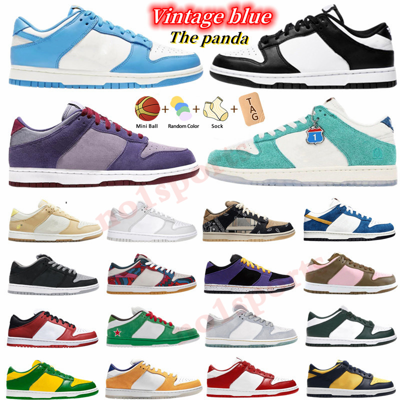 

2022 Men Women Causal Shoes Black White Panda Pigeon University Blue Syracuse Kentucky Court Purple Grey Fog Varsity Men Trainers Sports Sneakers, Box
