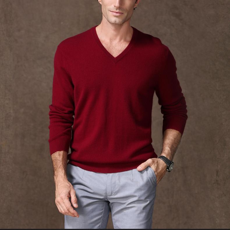 

Men' Sweaters Men Small Horse V-Neck Cotton Sweater Autumn Winter Jersey Jumper Hombre Pull Homme Hiver Pullover Knitted SweatersMen, Orange