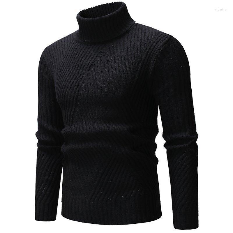 

Men's Sweaters Autumn & Winter Simple Black Turtleneck Pullover Sweater Korean Slim Thin Stretch Casual Men Tide Olga22