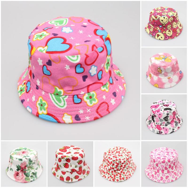

Berets 2-6 Years Old Girl's Hat Sunbonnet Sun Hats Fisherman Caps Floral Print Touca Children Infant Kids Spring Summer FallBerets, Color