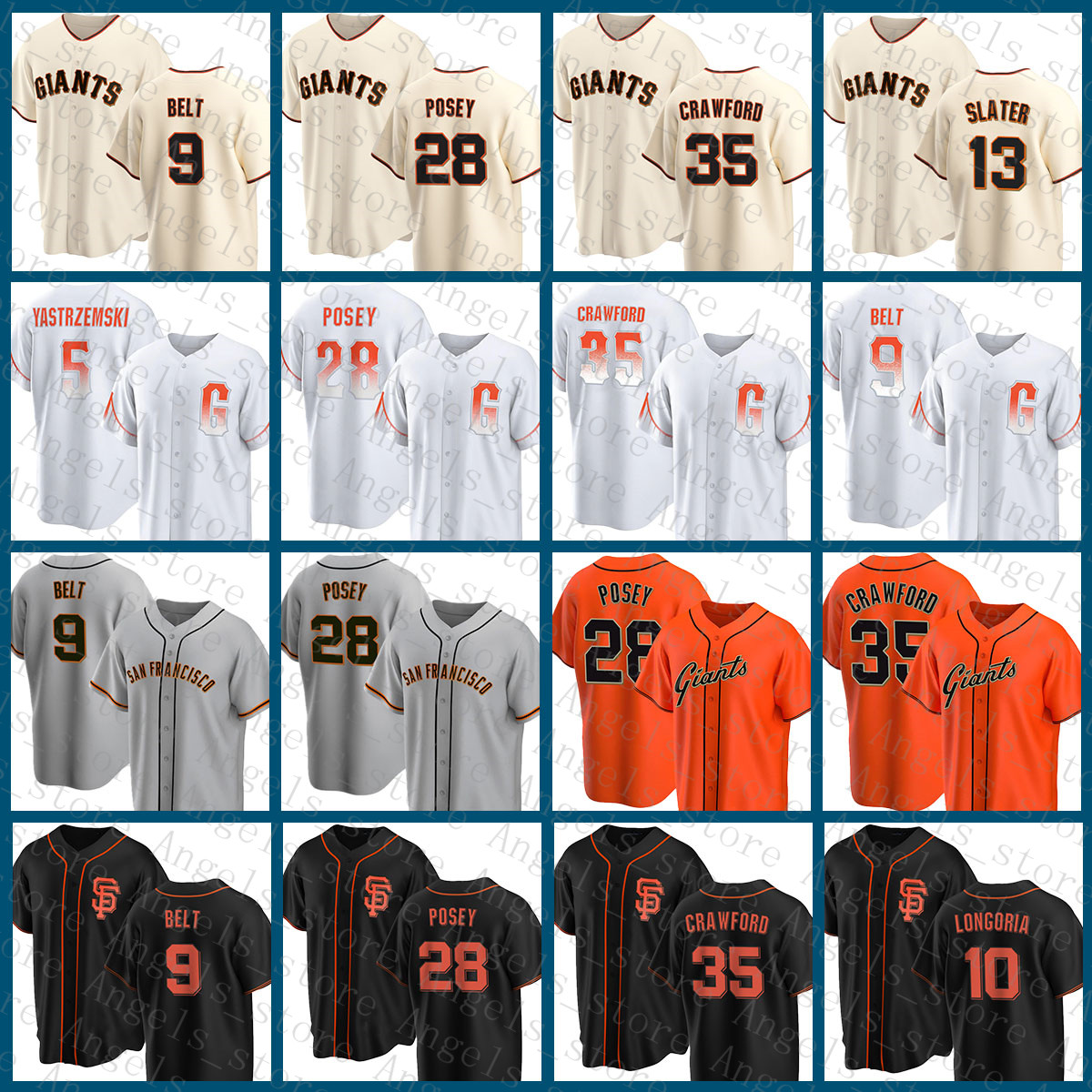 

2022 New San Francisco Baseball Jersey Giants Buster Posey Brandon Crawford Mike Yastrzemski Brandon Belt Joey Bart Curt Casali Austin Slater Jaylin Davis Rodon, 2022 custom(juren