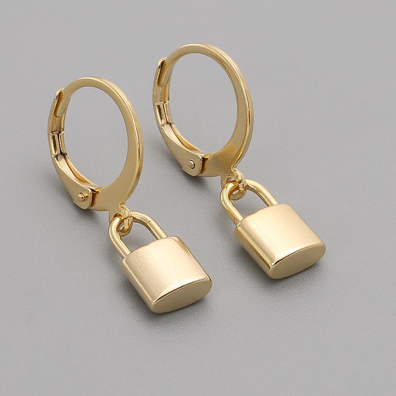 

Dangle & Chandelier Stainless Steel Sinple Lock Women Earrings Gold Color 2022 Fashion Dainty Drop For Jewelry GiftDangle