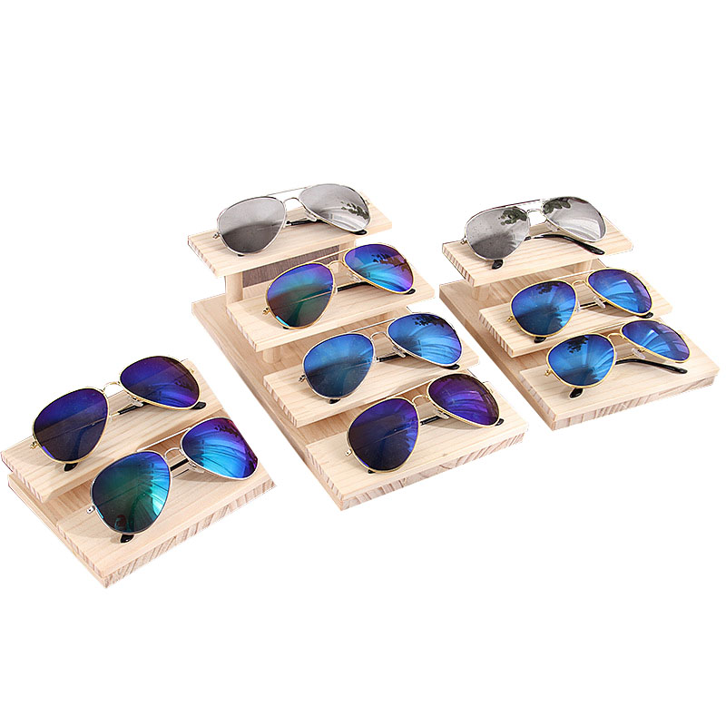 

Solid wood 2/3/4 Layer Ladder Glasses Stand Glasses Shop Display Props Sunglasses Display Stand