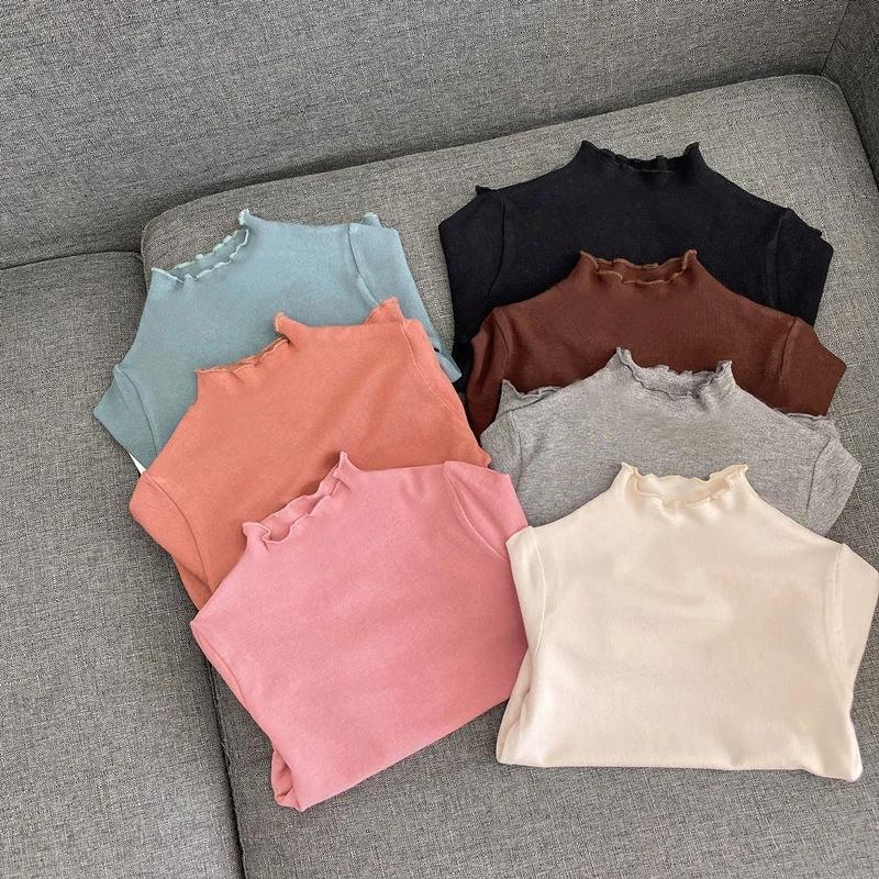 

T-shirts Children's Clothing Girls Autumn T-shirt High Collar Bottoming Shirt Long Sleeve P5153T-shirts