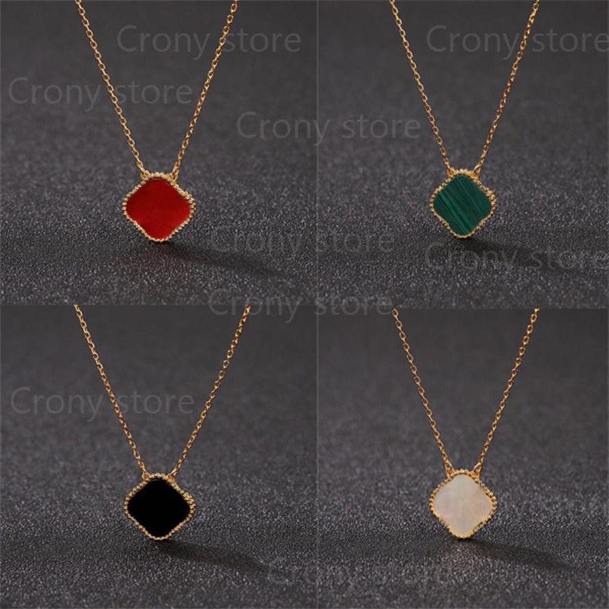 

Classic 6 Color Four Leaf Clover Necklaces Pendants Mother-of-Pearl Stainless Steel Plated 18K for Women&Girls Engagement Jewelry 249Q