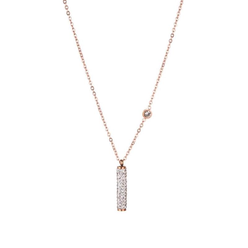 

Pendant Necklaces Stainless Steel 2022 Fashion Fine Summer Focus Jewelry Zircon Column Choker Collier & Pendants For Women N-45Pendant