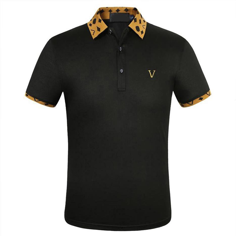 

designer stripe polo shirt t shirts snake polos bee floral embroidery mens High street fashion horse polo T-shirt283z
