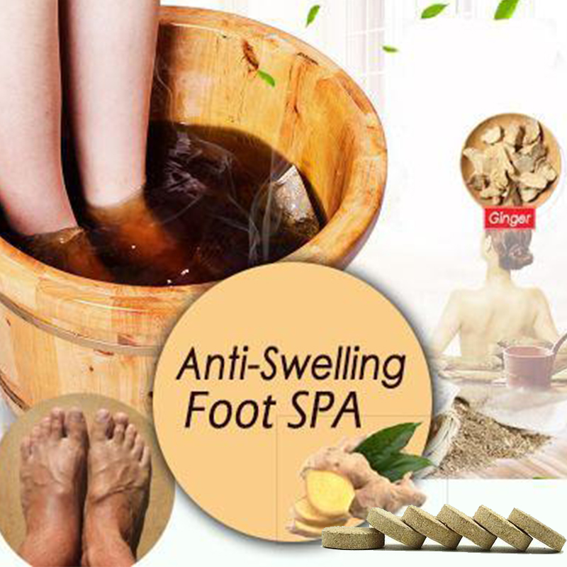 10pcs/lot Anti-Swelling Foot SPA Ginger Foot Soak Effervescent Tablets Treatment for Foot Swelling Edema Ankle And Pain Raben-image-770077607