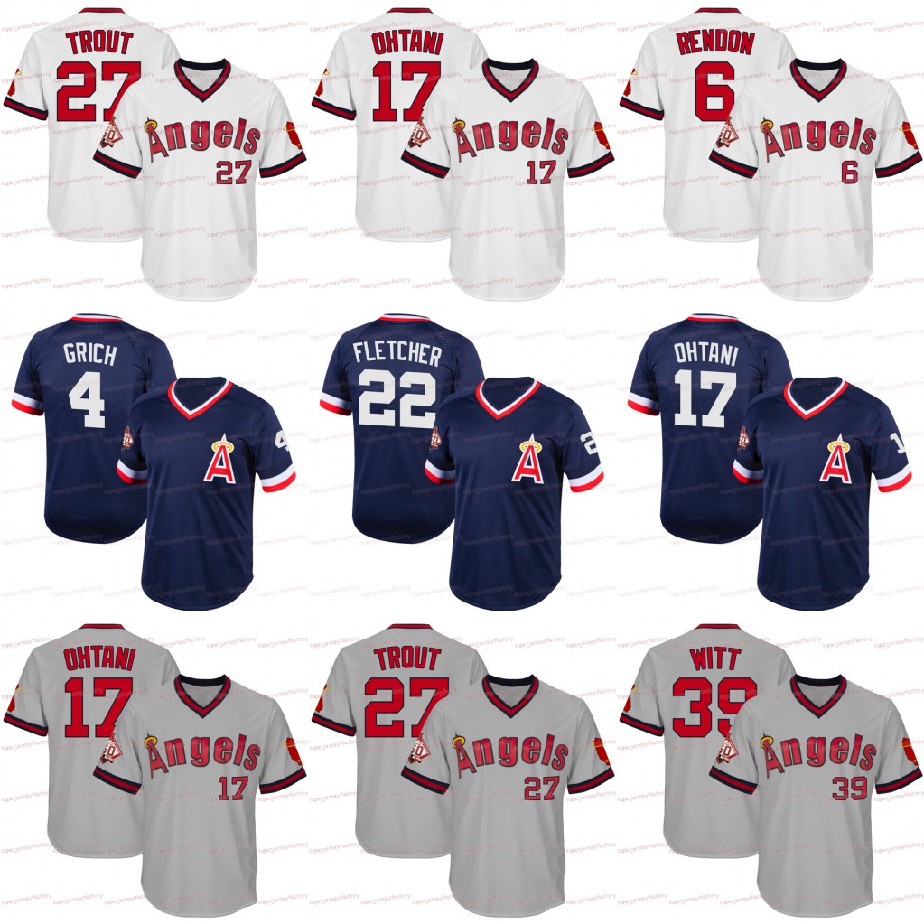 

17 Shohei Ohtani Canifornia 60th Anniversary Albert Pujols 27 Mike Trout Anthony Rendon Albert Pujols Angels Baseball Jerseys, Navy men s-xxxl