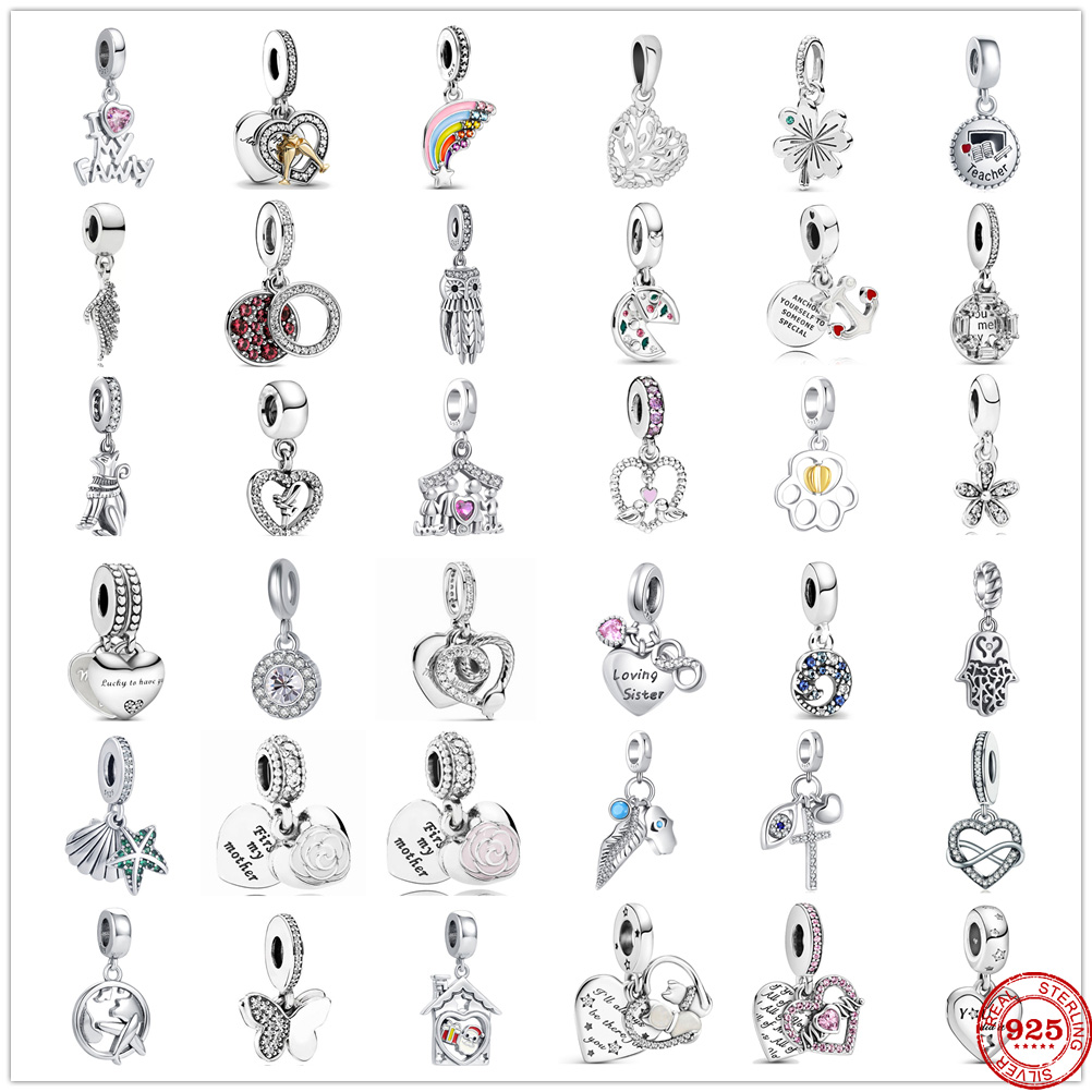 

New 925 Sterling Silver Accessories Pendant Dangle Charm DIY fine beads Fit Original Pandora Charms Silver 925 Bracelet Jewelry