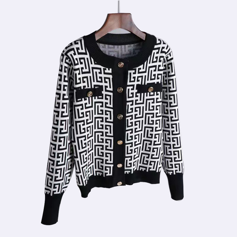 

luxury cardigan Womens Sweaters Knits Long Sleeved Round neck 20SS Designer Sweater Women Casual Jacket Coats Ladys Jumper Clothing 3 color sizes  to XL
