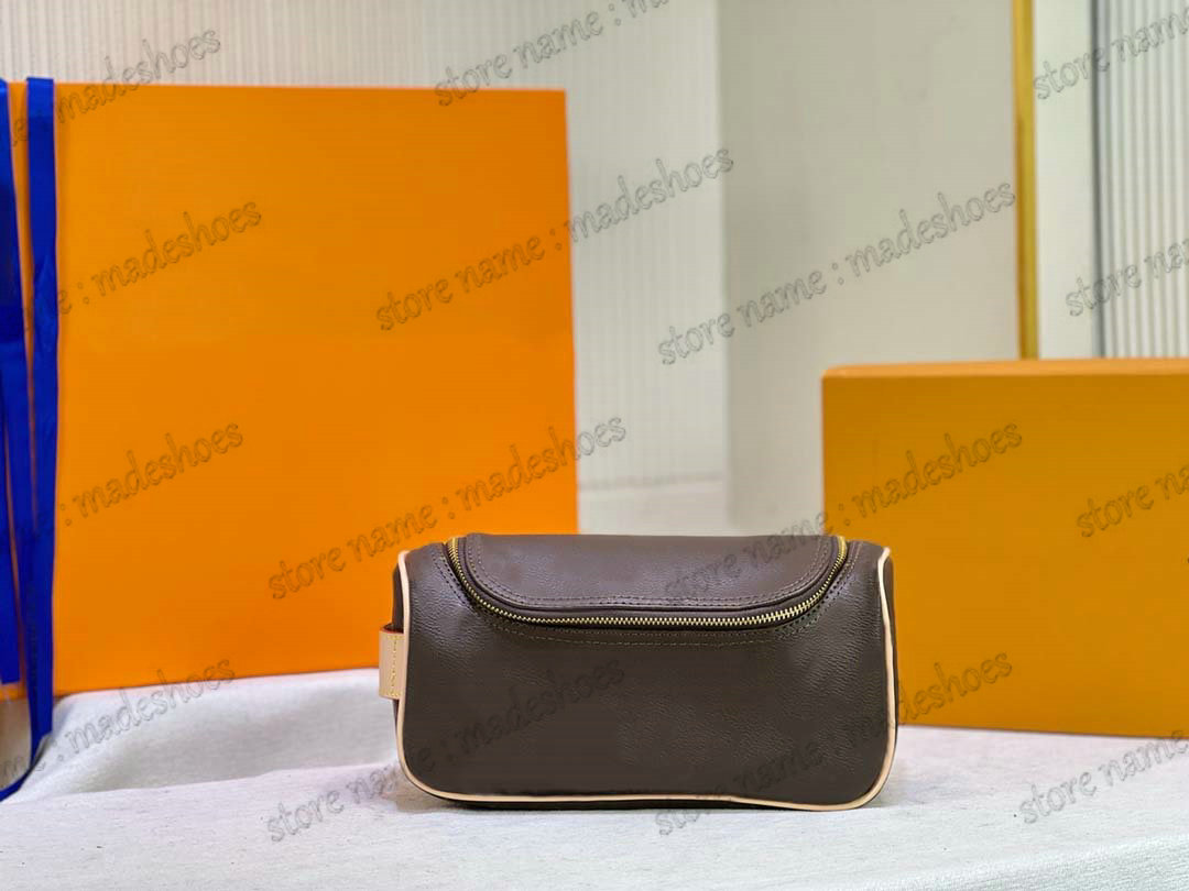 

Touret Pouch Bag N47625 Designer Toiletry Clutch Bag Damier Graphite Luxurys Monograms Brown Cosmetic Case Wide Opening zipper